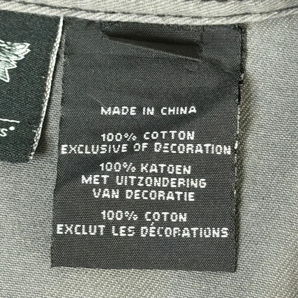 Harley-Davidson Men's XL Shirt Gray ShortSleeve Button Up Embroidered Eagle Back - Picture 7 of 10